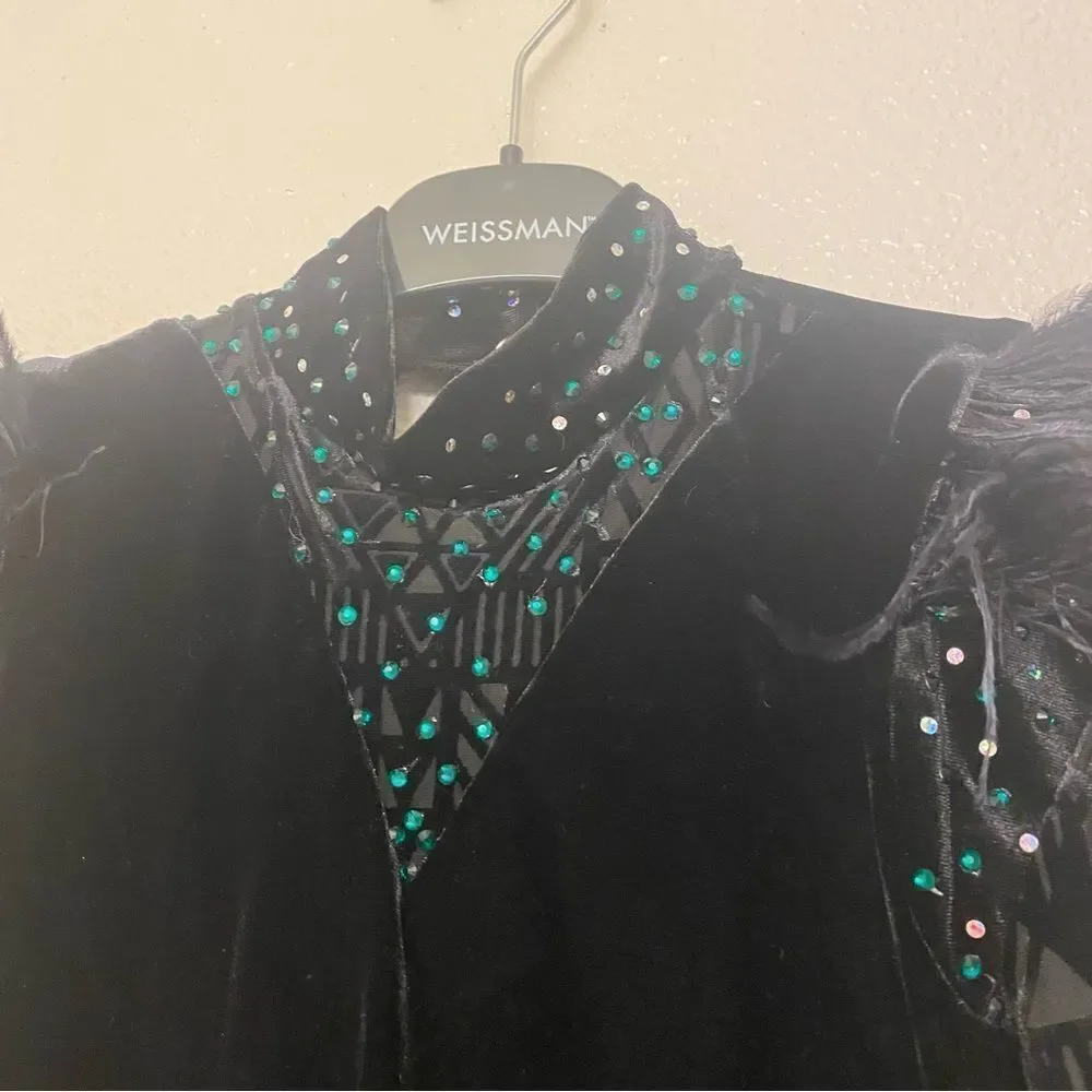Weissman dance costume black feathers You Should See Me In A Crown 12183 MA
